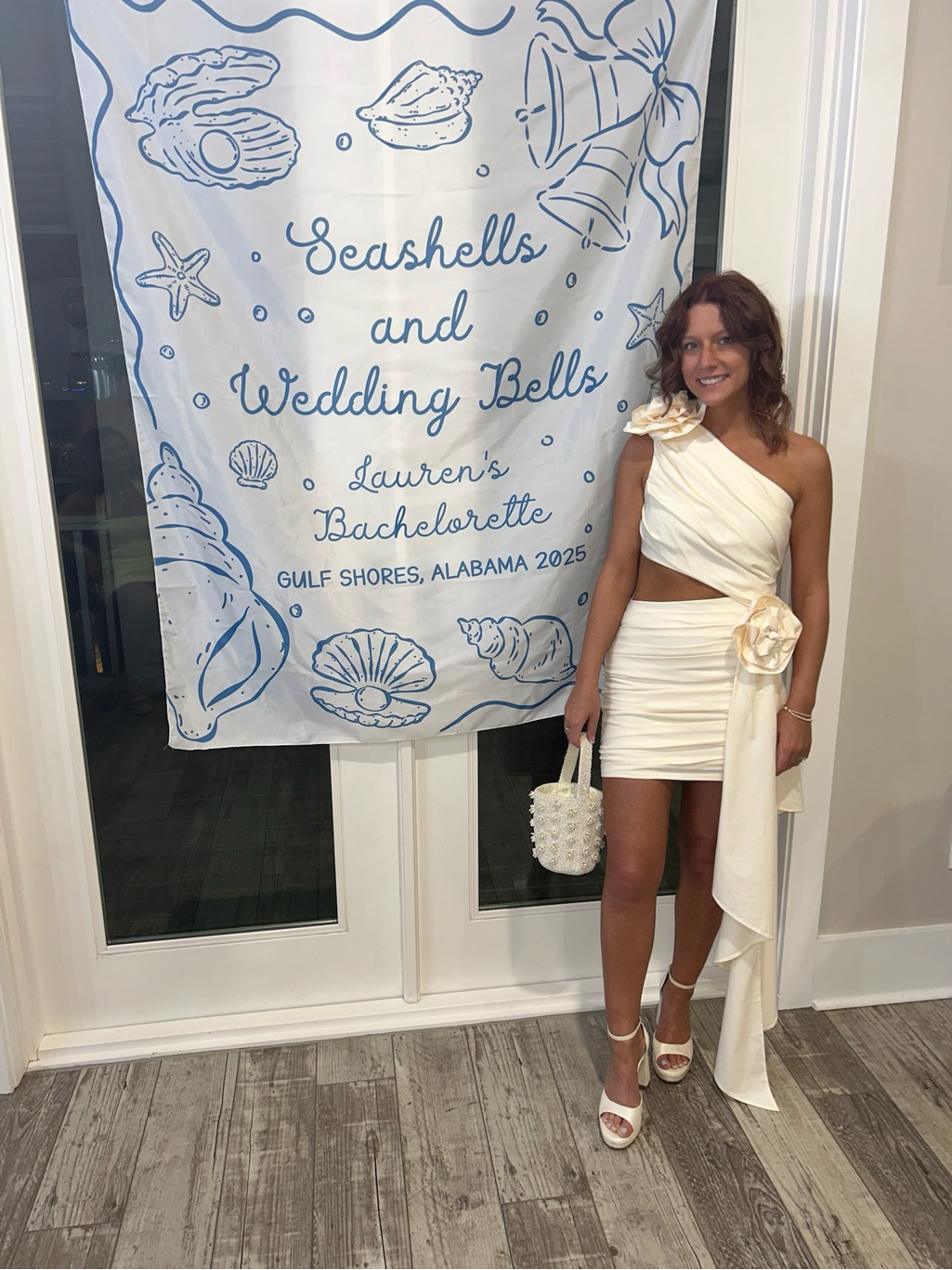 Asymmetrical One-Shoulder Cream Mini Dress With Draped Sash